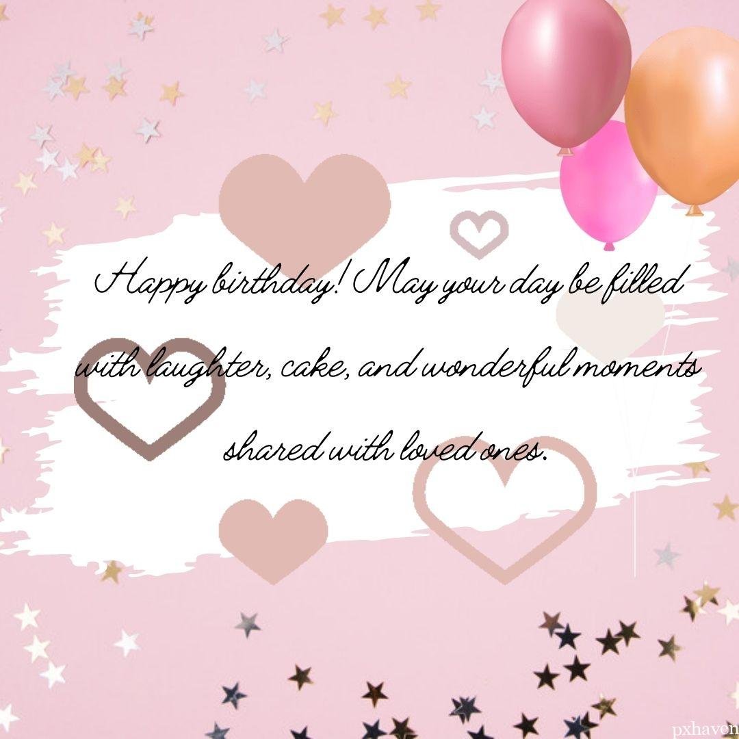 Happy birthday! May your day be filled with laughter, cake, and wonderful moments shared with loved ones.