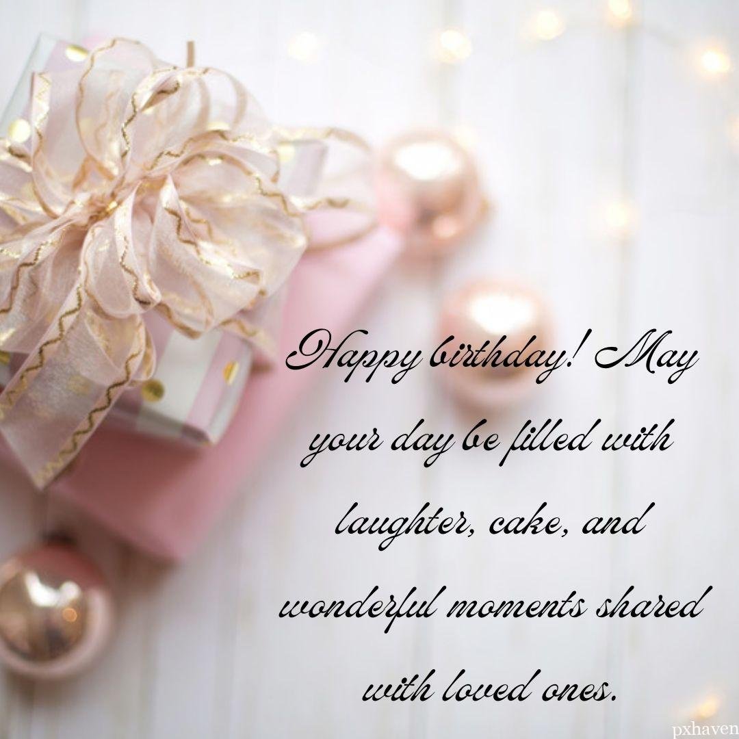 A lovely birthday wish for a lovely person with a pink gift and ribbon. May your day be filled with laughter, cake, and wonderful moments shared with loved ones.Happy birthday for a lovely person.