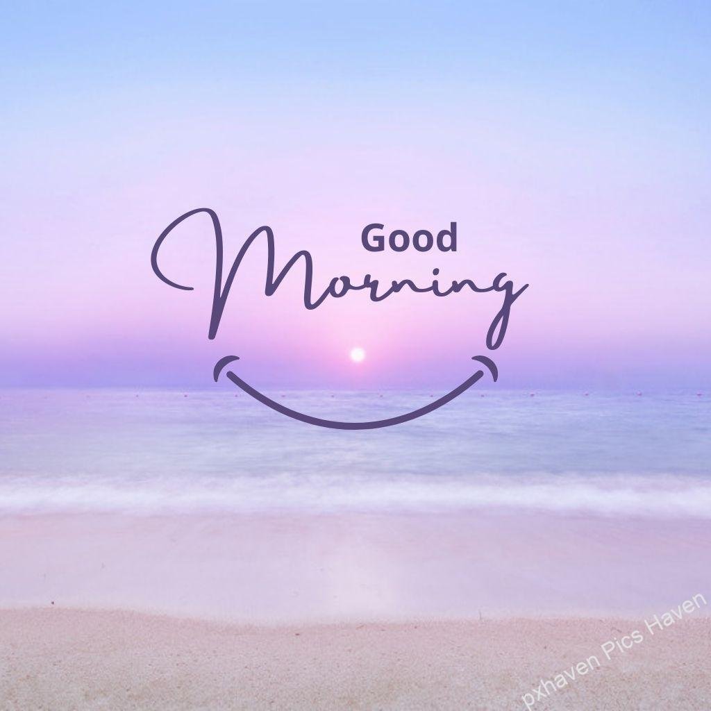 Beautiful Good Morning Images and quotes.HD image free download. Light purple sky with sun and sea wishing good morning. HD image, free download.