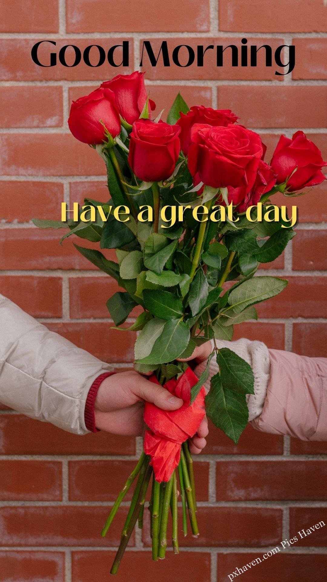 red rose bouquet wishes. Good morning wishes. good morning Have a great day . Free download. HD image.