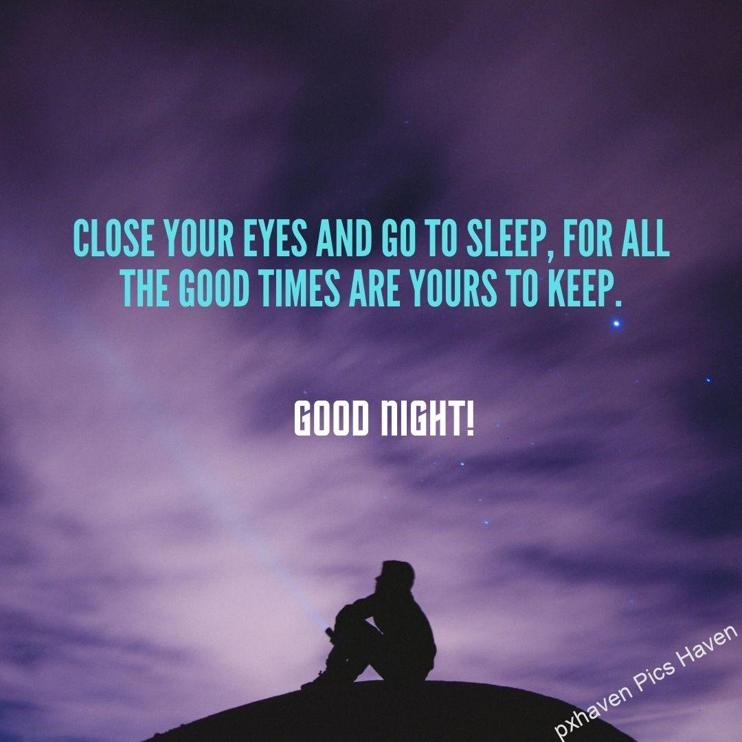 A child sitting on a rock at night thinking something. Close your eyes and go to sleep, for all the good times are yours to keep. Good night. Free download