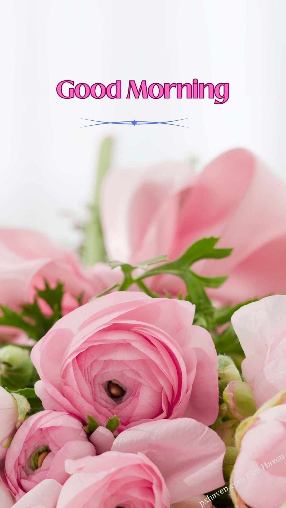 pink rose wishes. Good morning wishes. good morning have a great day. Free download. HD image.
