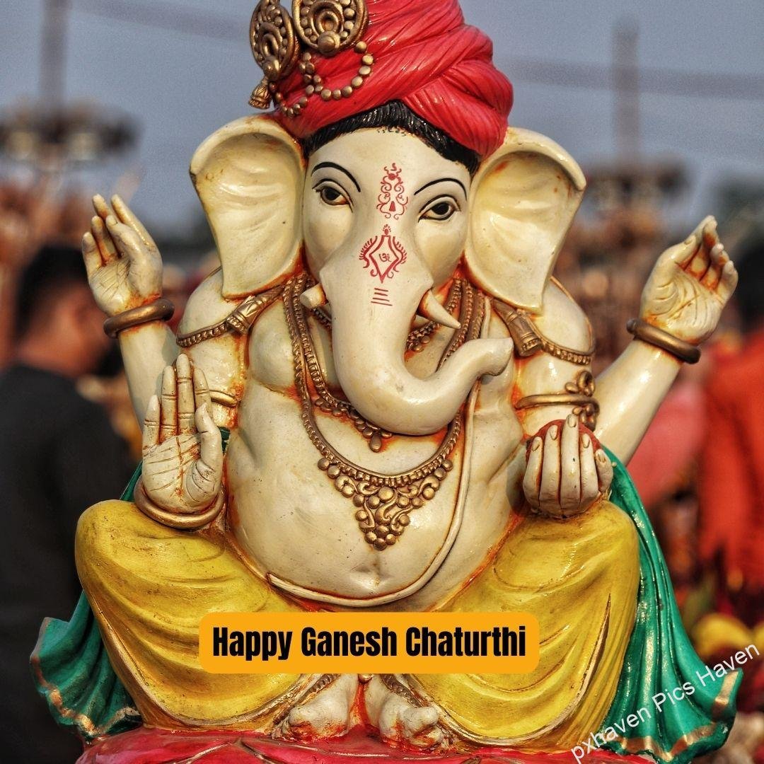 "May Lord Ganesha bless you with a life full of joy, good health, and success. Happy Ganesh Chaturthi! free download. HD image. Happy Ganesh Chaturthi wishes. quotes.