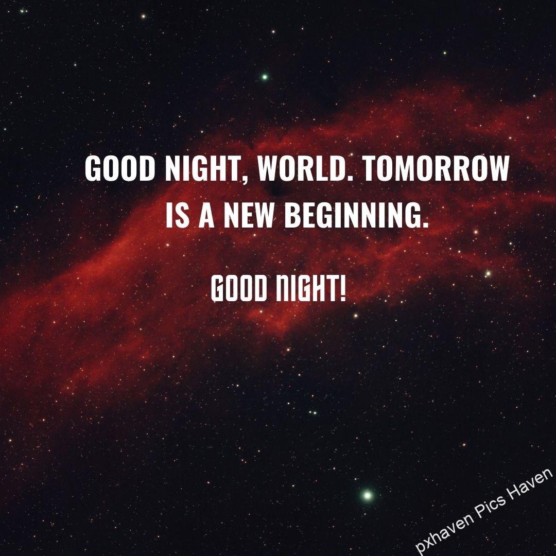 Reddish dark starry sky Good night, world. Tomorrow is a new beginning. God night. Free download