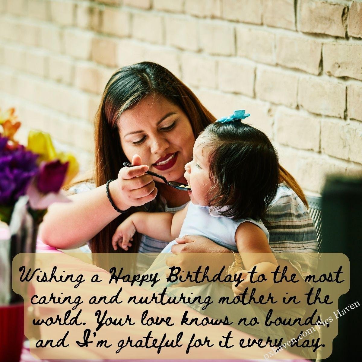 Happy Birthday Wishes and quotes for Mother from her daughter. Wishing a Happy Birthday to the most caring and nurturing mother in the world. Your love knows no bounds, and I'm grateful for it every day. Happy Birthday! Mother and daughter playing together. Free download. HD images. WhatsApp status for mother birthday.