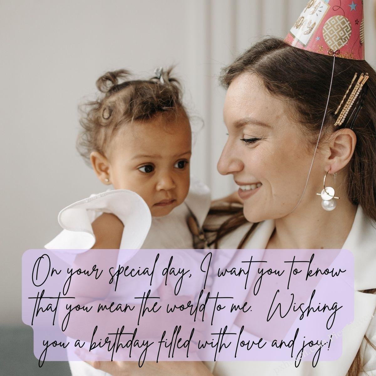 Happy Birthday Wishes and quotes for Mother from her daughter. On your special day, I want you to know that you mean the world to me. Wishing you a birthday filled with love and joy! Free download. WhatsApp status for mother.