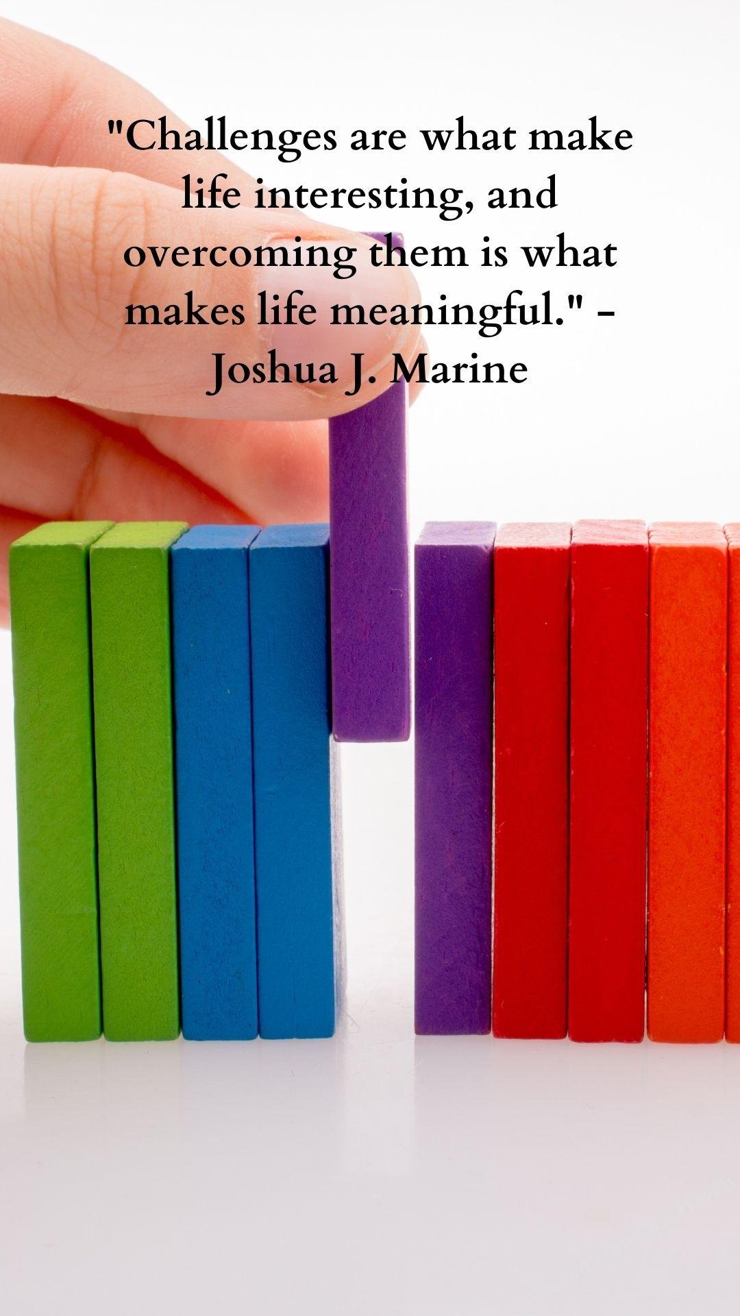 "Challenges are what make life interesting, and overcoming them is what makes life meaningful." - Joshua J. Marine. Whatsapp status. Motivation quotes. HD image. Free download. Whatsapp status. Motivation quotes. HD image. Free download. A boy playing with cubes.