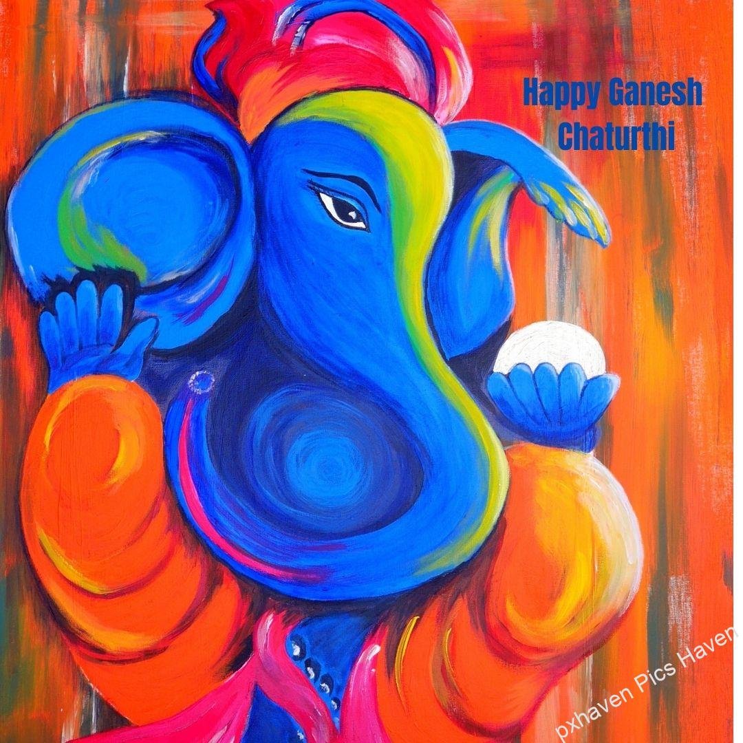 Blue colour Lord Ganesha giving blessings. Happy Ganesh Chaturthi. free download. Happy Ganesh Chaturthi wishes. quotes.