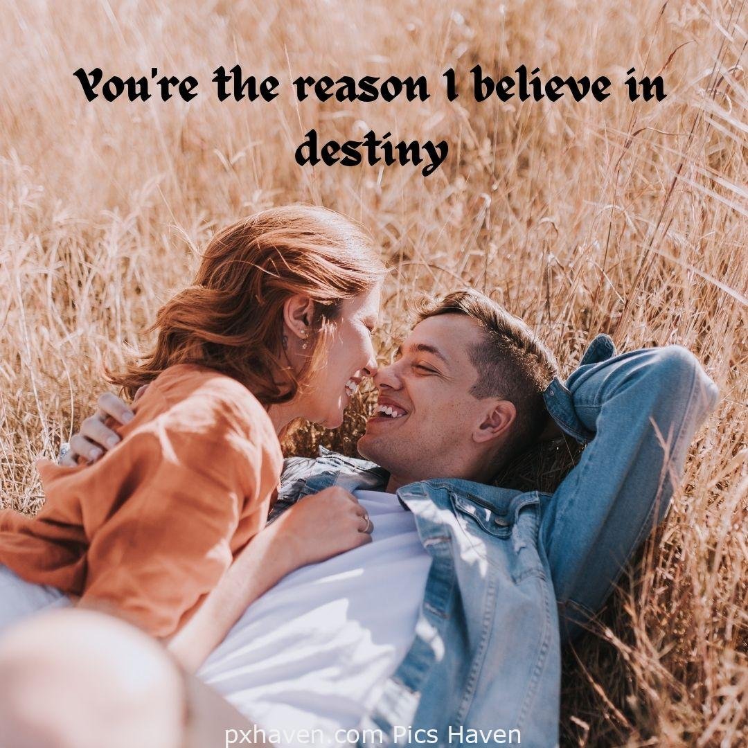 You're the reason I believe in destiny. A girl and boy on adventure hugging each other in relationship and love. romantic couple images and quotes. Love Quotes and Images for Couples. HD images. Free download.