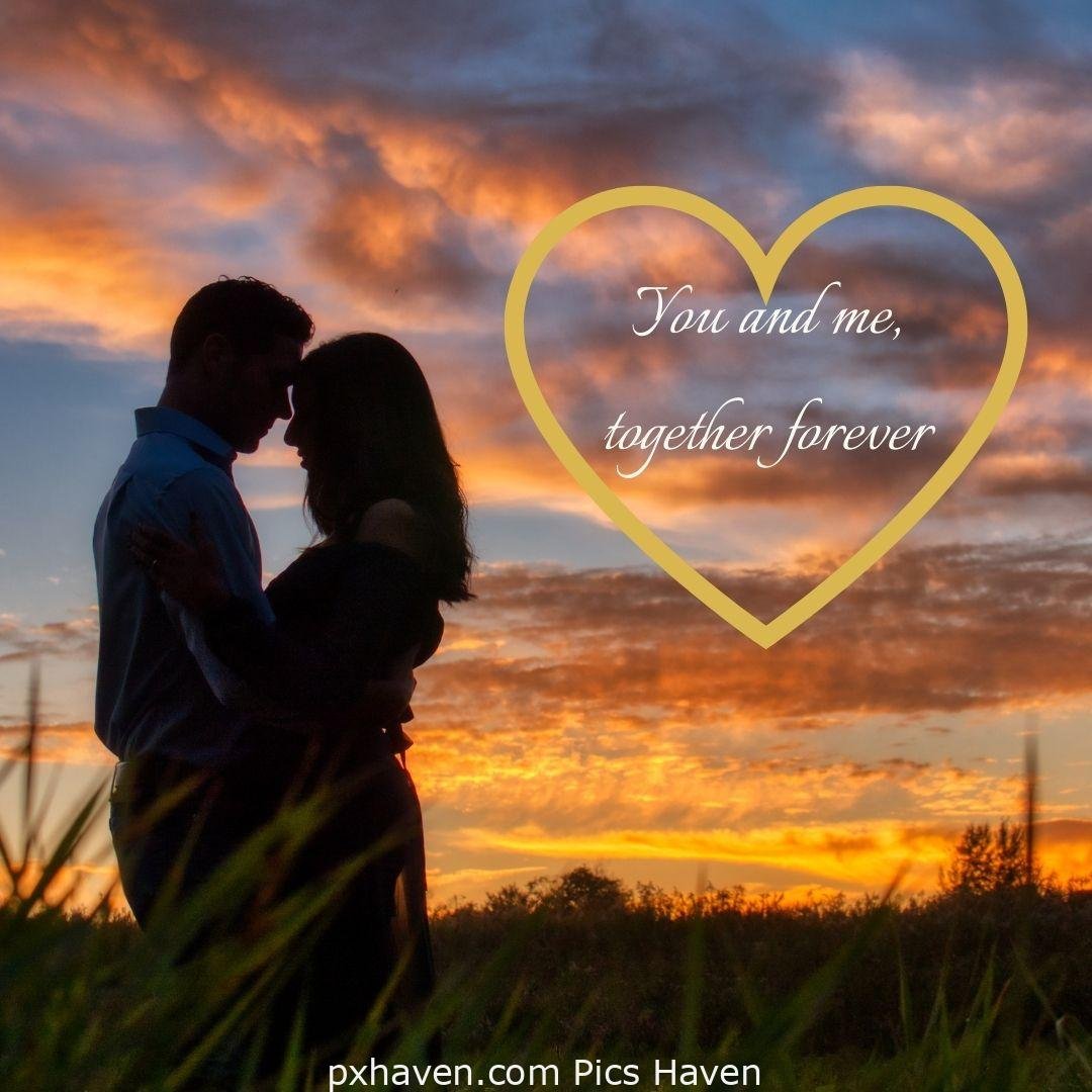 You and me together forever. A girl and boy hugging each other outside Love Quotes and Images for Couples. HD images. Free download.