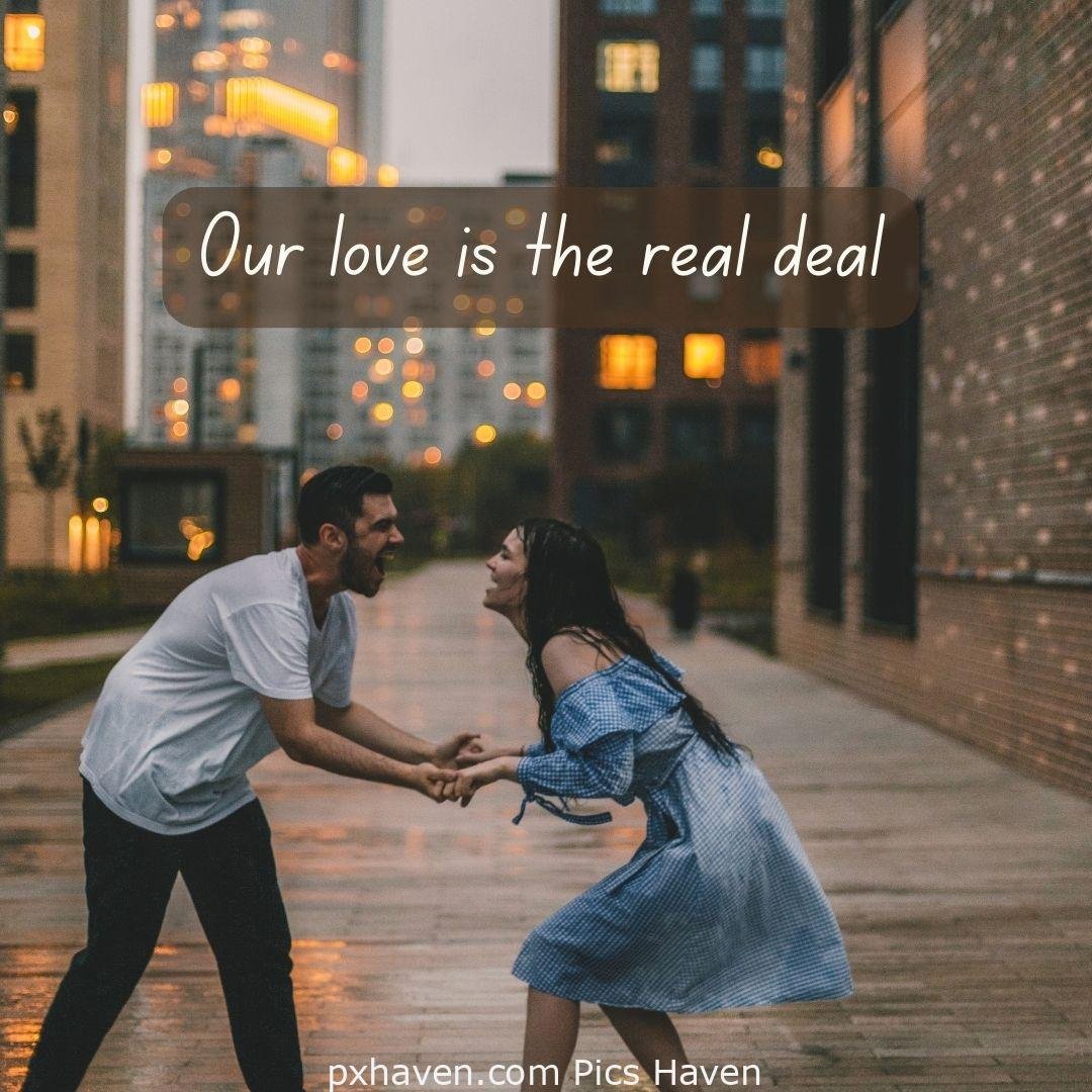 Our love is the real deal. A girl and boy playing together on the market place. Love Quotes and Images for Couples. HD images. Free download.