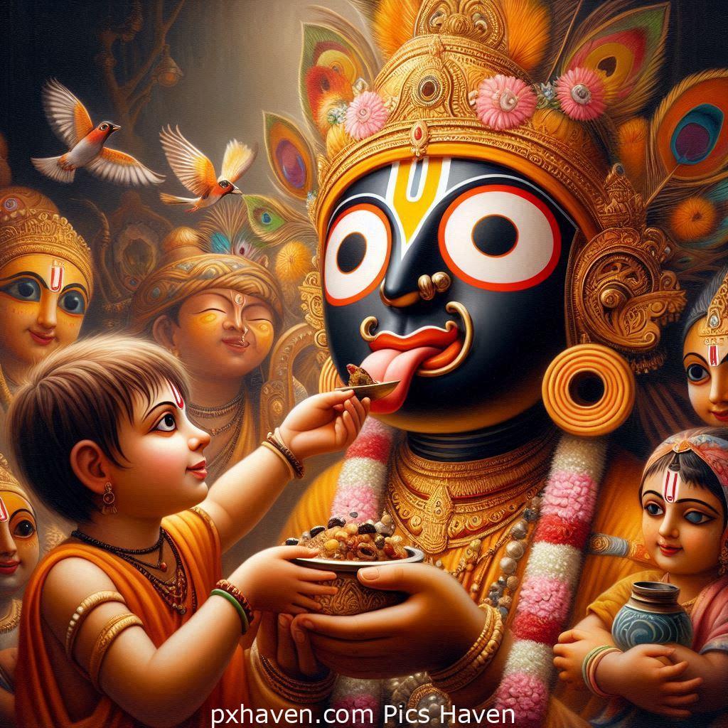 Lord Jagannath eating kheer. Full HD images. Free download.