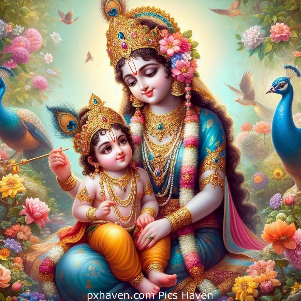 Lord Krishna with Ma Yashoda. Janmashtami. Free Download. Full HD