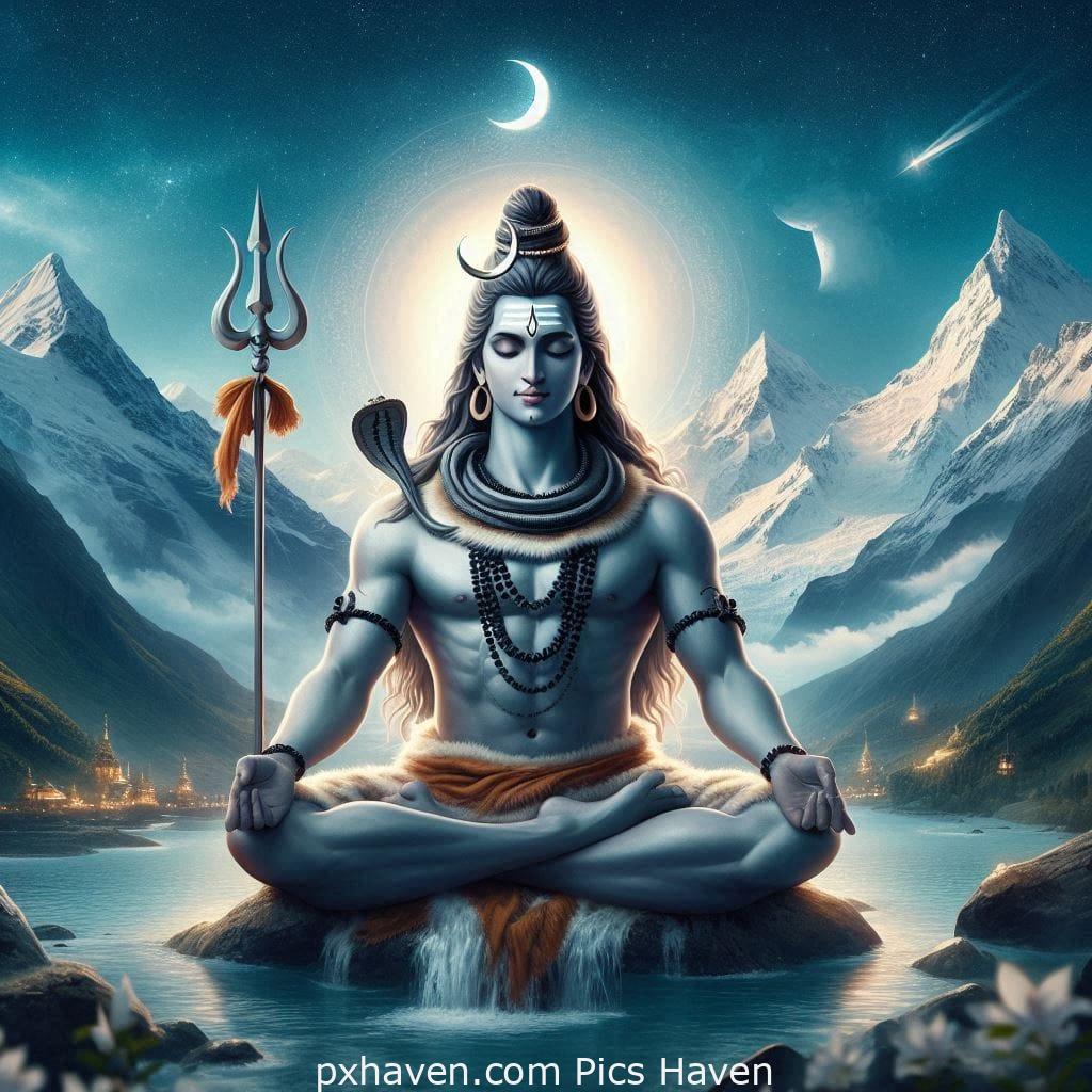 A calm image of Lord Shiva. Full HD image. Free Download. Shivratri.
