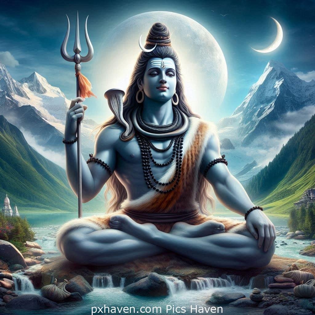 A calm image of Lord Shiva. Full HD image. Free Download. Shivratri.