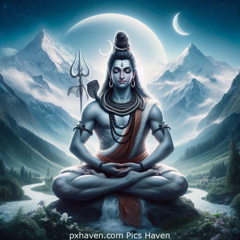 A calm image of Lord Shiva. Full HD image. Free Download. Shivratri.