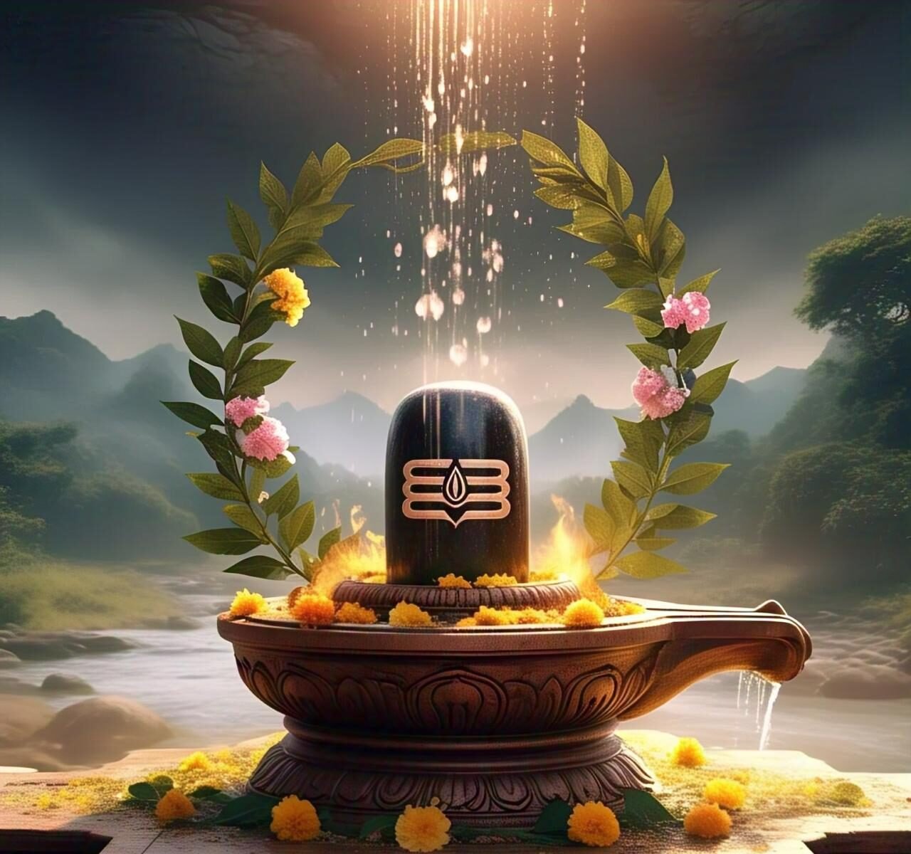 A calm image of Lord Shivalingam. Full HD image. Free Download. Shiva ratri.