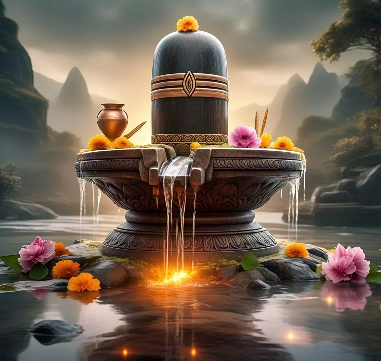 A calm image of Lord Shivalingam. Full HD image. Free Download. Shiva ratri.