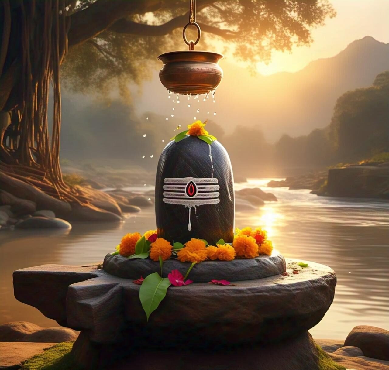 A calm image of Lord Shivalingam. Full HD image. Free Download. Shiva ratri.