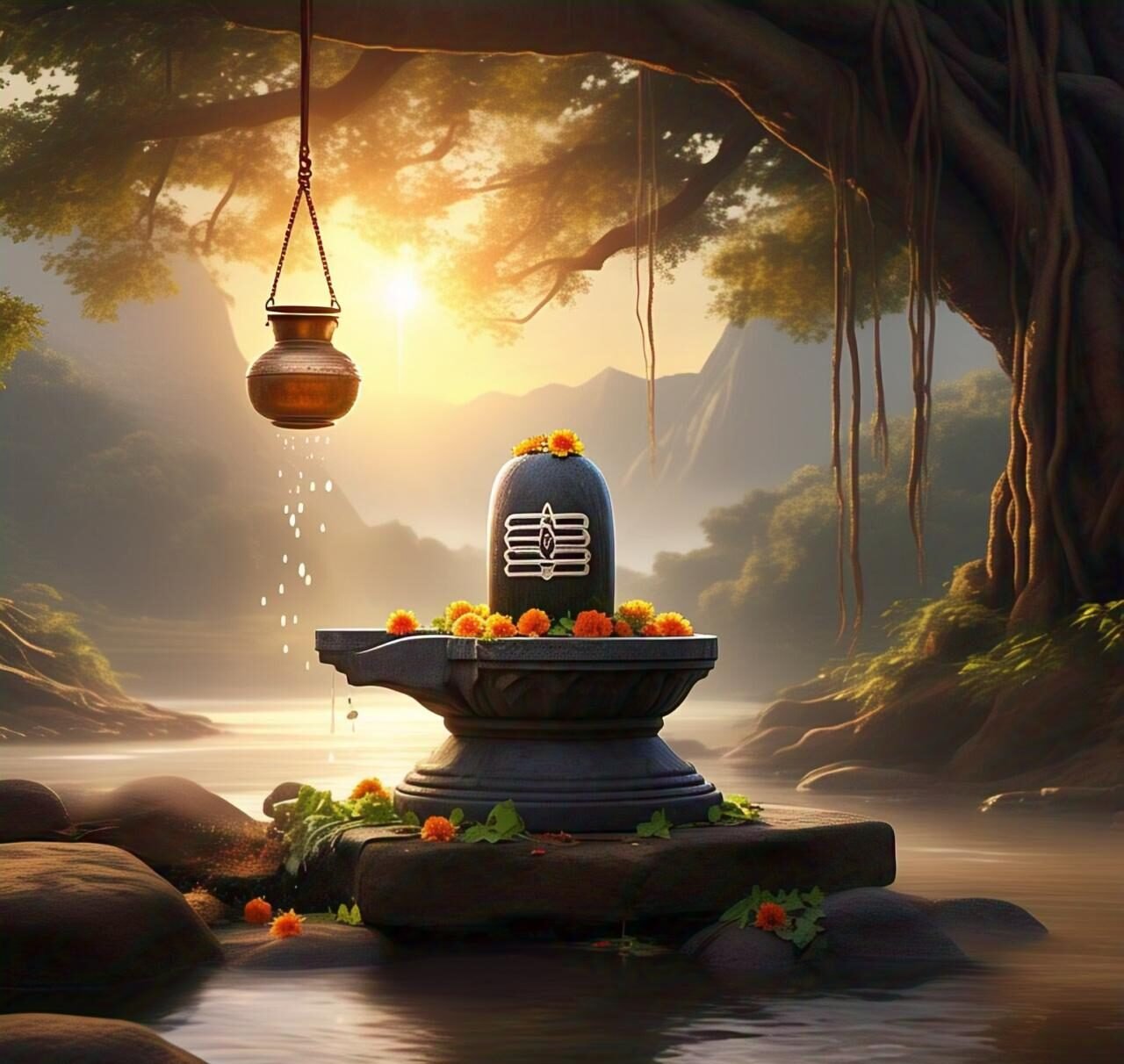 A calm image of Lord Shivalingam. Full HD image. Free Download. Shiva ratri.