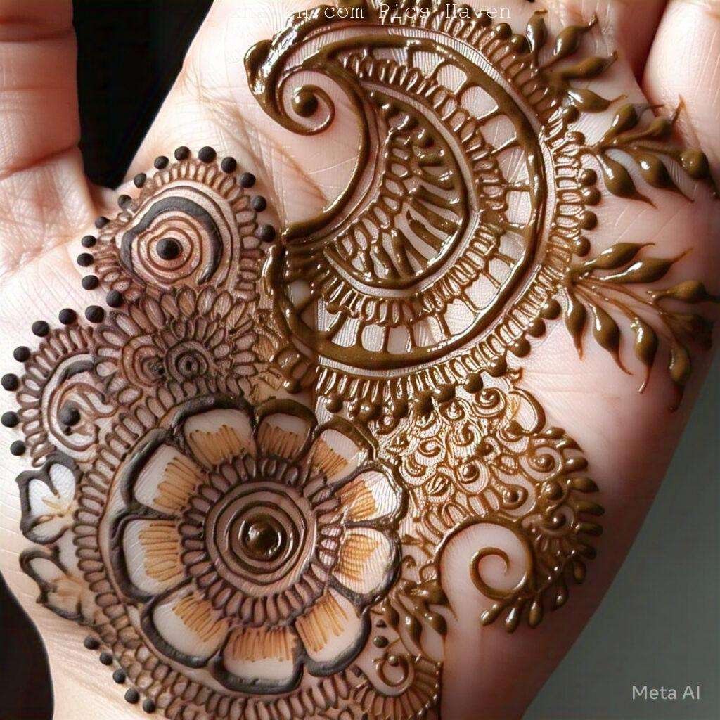A beautiful mehndi art on hand front side. Free down full HD