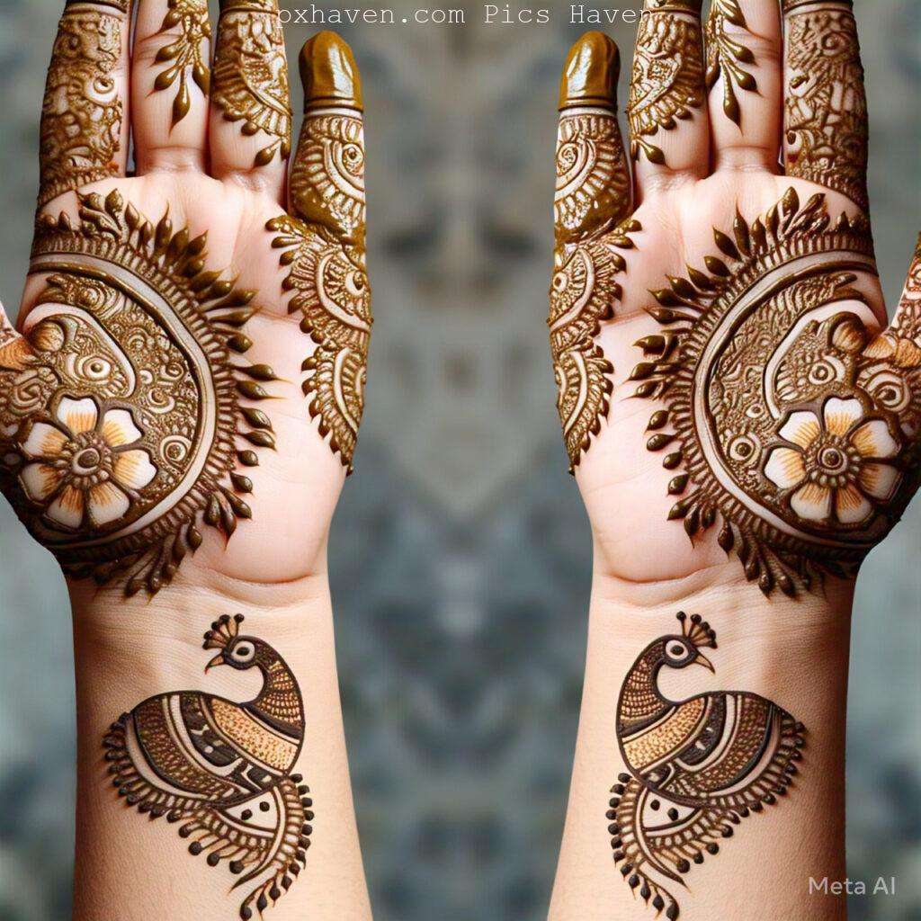 A beautiful mehndi art on hand front side. Free down full HD