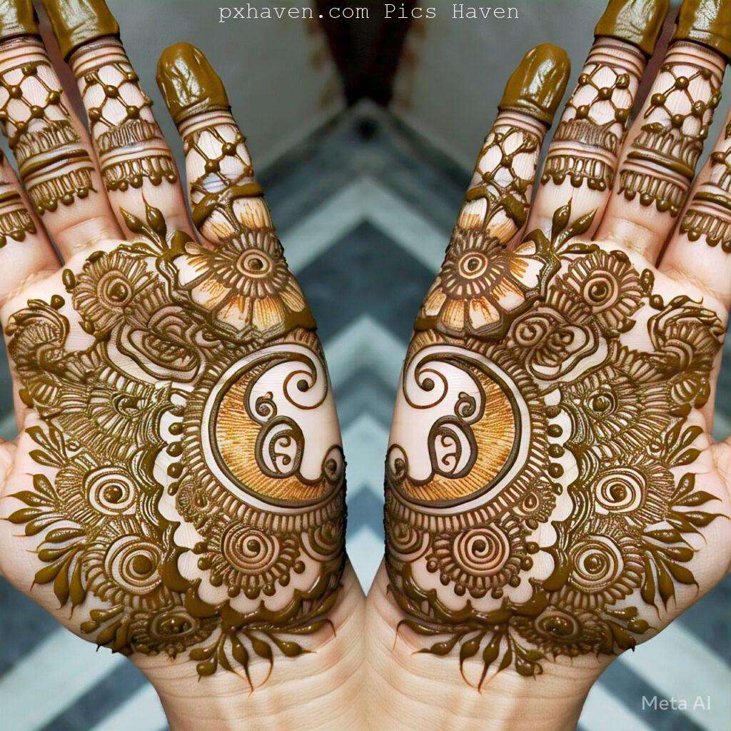 A beautiful mehndi art on hand front side. Free down full HD