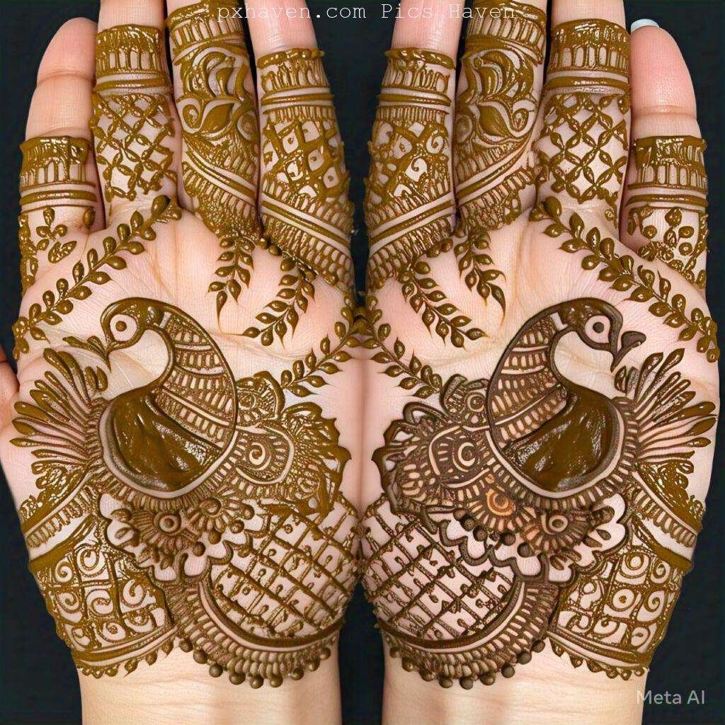 A beautiful mehndi art on hand front side. Free down full HD