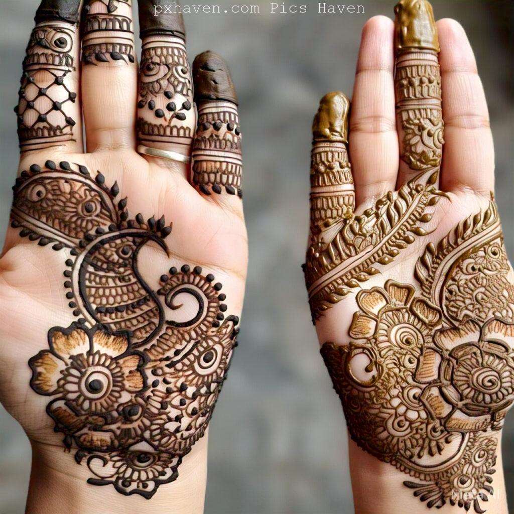 A beautiful mehndi art on hand front side. Free down full HD