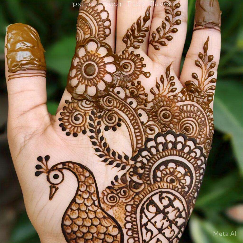 A beautiful mehndi art on hand front side. Free down full HD