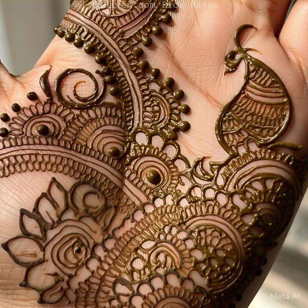 A beautiful mehndi art on hand front side. Free down full HD